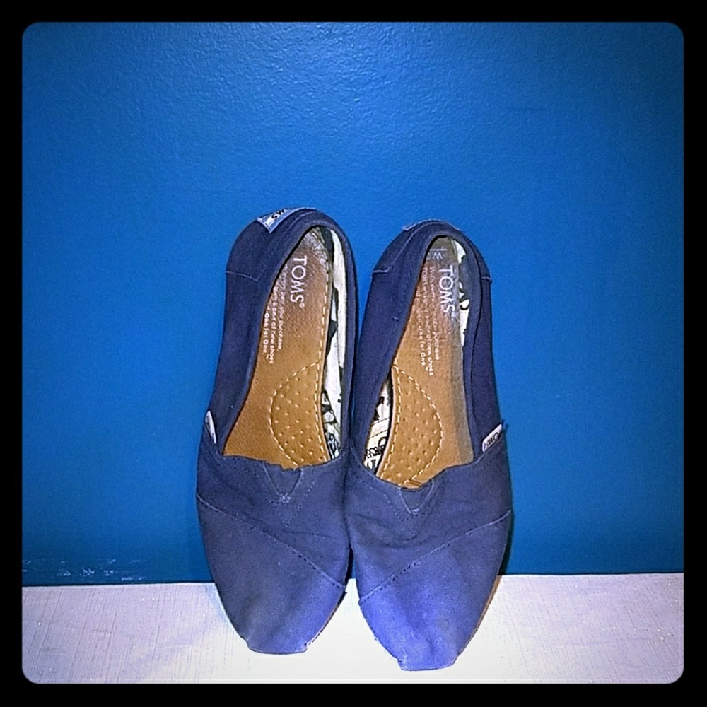 Toms Navy Classic Canvas Slip-on Shoes